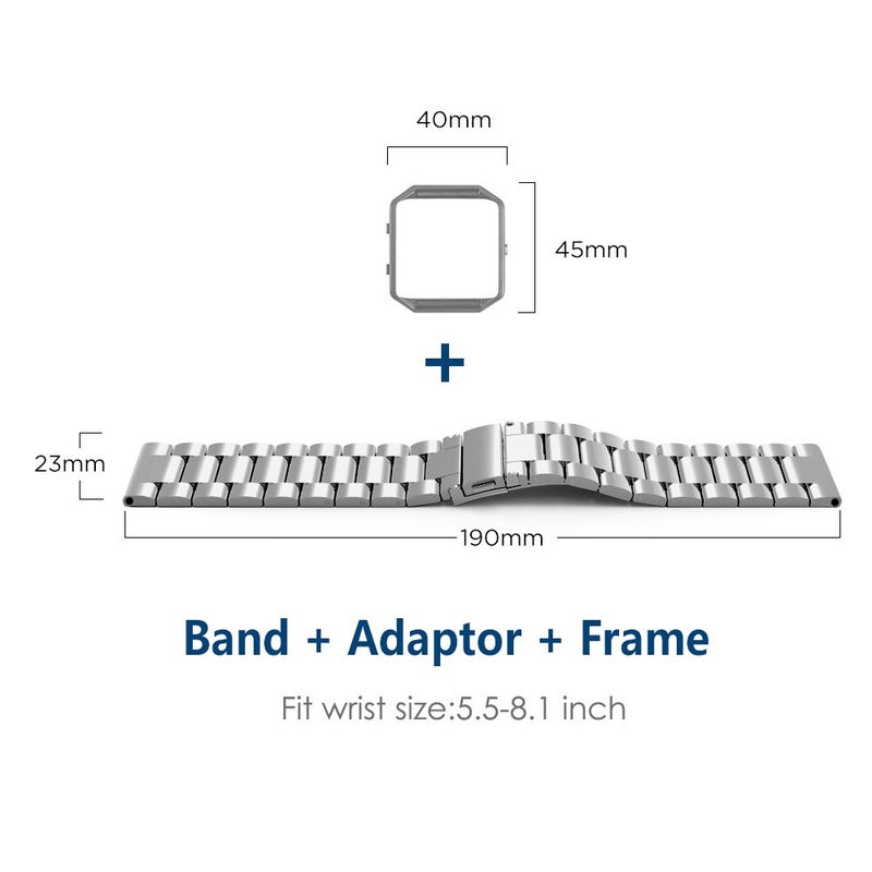 Simpeak حزام من الفولاذ المقاوم للصدأ للنساء والرجال مع إطار من الفولاذ المقاوم للصدأ متوافق مع فيتبيت بلايز، أداة إزالة الوصلات، فضي - Image 5